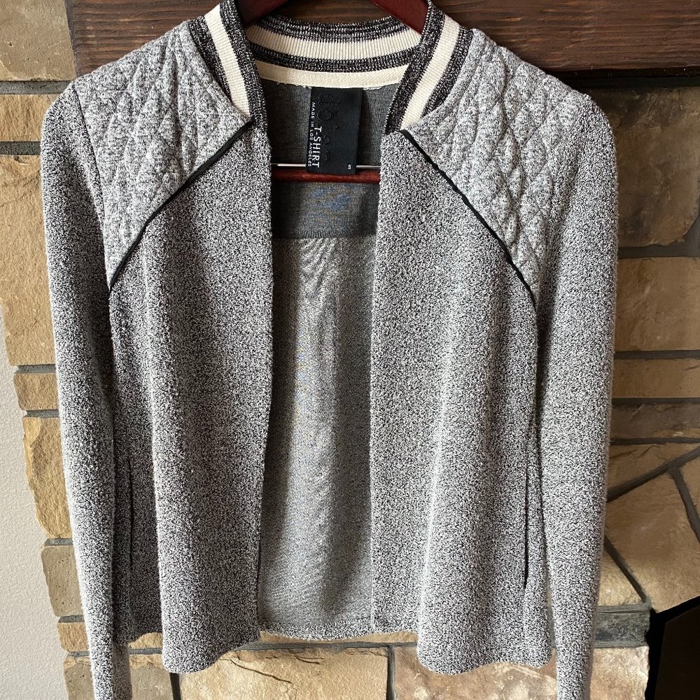 Anthropologie Grey Quilted Detail Dolan Bomber